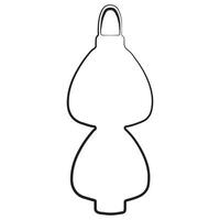 simple icon of chinese paper lantern with two semicircular sections for chinese new year drawn with original outline vector