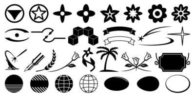 Set of Design Elements. Graphic figures isolated on white. vector