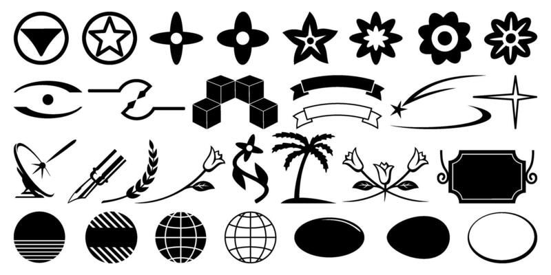 Set of Design Elements. Graphic figures isolated on white.