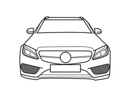 Luxury car font side view metal wall art for CNC leaser cutting vector