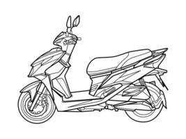 Scooter line art illustration for metal wall art leaser cnc vector