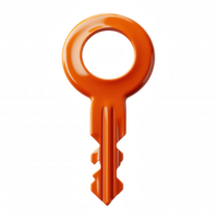 A key with a hole in the middle is orange png