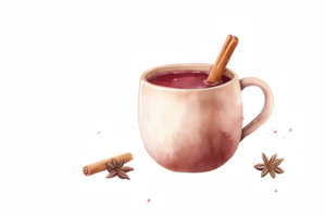A cup of coffee with cinnamon sticks in it png