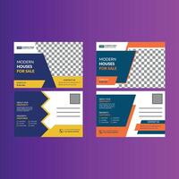 Modern Post Card Design in Bundle. Creative Template Display for Promotional Campaign. vector