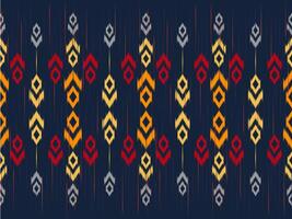 Ikat Seamless Pattern Design for Fabric. Ethnic fabric design. Boho, ornament, clothing, textile, background, wallpaper, carpet, embroidery, print vector
