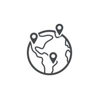 The design outlines the application of strategic geographic points of location. vector