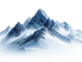 The mountain range is covered in snow and he is very tall png