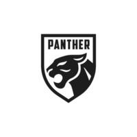Roaring Black Panther Cheetah Tiger Lion With Shield Secure Protect Badge Logo Design vector