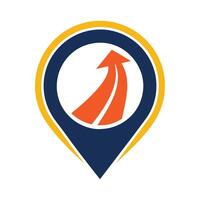 Location Icon with Arrow vector