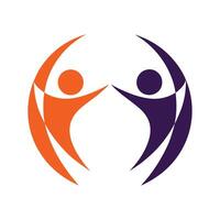 Abstract Human Connection Logo Design vector