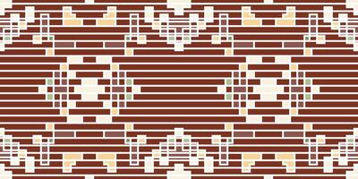 Endless Ikat Pattern Originfolk Embroidery, Aztec Geometric Ornament Print. Design for Carpet, Wallpaper, Clothing, Wrapping, Fabric vector