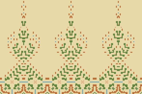 Ethnic Fabric Pixel Arabic Pattern Mehndi Designfolk Embroidery, Aztec Geometric Ornament Print. Design for Carpet, Wallpaper, Clothing, Wrapping, Fabric