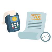 Tax form paper document financial report of business income vector