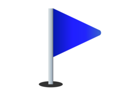 Triangular gradient blue flag icon with silver pole png