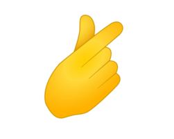 Gradient yellow index finger and the thumb form a small heart shape icon png
