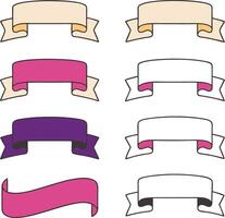 Colorful Decorative Banners Retro Ribbons, Design Elements, Templates vector