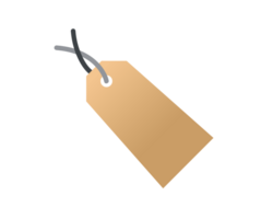 Liight brown rectangular price tag with hole and string icon png