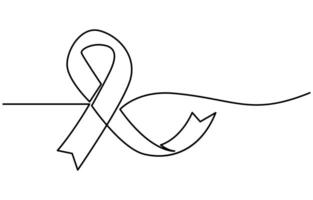Continuous Line Drawing, World AIDS Day, AIDS Awareness Band, Minimalist Art vector