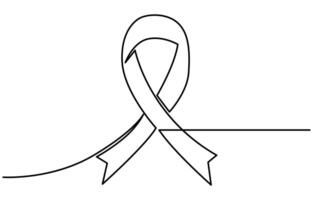 Continuous Line Art, AIDS Awareness, World AIDS Day, Ribbon Drawing vector