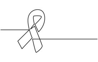 World AIDS Day, One Line Art, Awareness Ribbon, Continuous Line Drawing vector