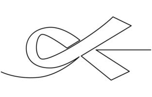 World AIDS Day, One Line Art, Continuous Drawing, Support AIDS Awareness vector