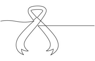 AIDS Awareness, One Line Drawing, World AIDS Day Ribbon, Minimal Design vector