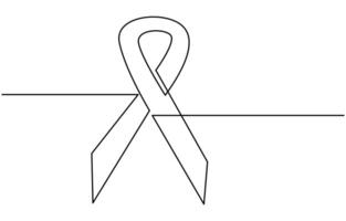 AIDS Awareness Band, World AIDS Day, One Line Art, Continuous Drawing vector