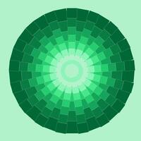 Round abstract pattern in green color on a blue background vector