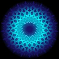 Abstract round blue pattern on black background vector