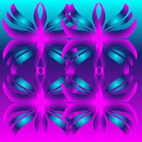 Abstract background of pink and blue colors decorated with a floral pattern vector