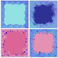Set of four abstract backgrounds in blue and pink colors vector