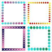 Set of four multi-colored frames with a floral pattern on a white background vector