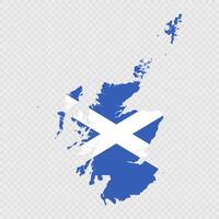 Scotland map silhouette with flag. vector