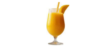 A glass of orange juice with a straw png