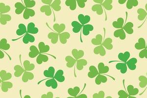 Seamless pattern of clover leaves for St. Patrick's Day. Suitable for wrapping paper, wallpaper, background, card and decoration. vector