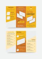 Trifold brochure design and Fast food menu template vector