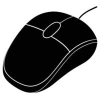 Curved Computer Mouse Silhouette on White vector
