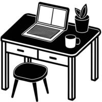 Tranquil Workspace Haven with Coffee and Remote Work Vibes cozy tidy vector