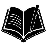 Notebook with Pen Silhouette Illustration vector