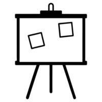 Sticky Notes Whiteboard Silhouette Illustration on White vector