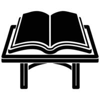 Open Book Silhouette on White vector
