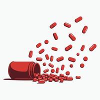 A background graphic of medication capsules pills and tablets vector