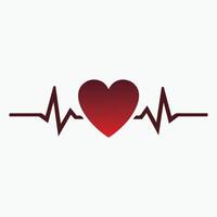 Rhythmic Heart Symbol for Medical and Health Designs on a White Background vector