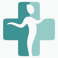 Health cross with art silhouette template vector
