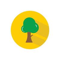 Tree icon yellow background vector