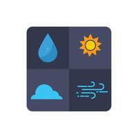 Square weather symbols display various conditions vector