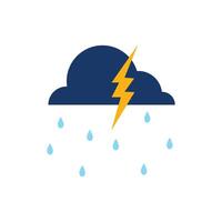 Cloud and thunderstorm icon vector