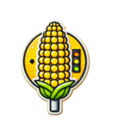 Close-up of a ripe yellow corn on the cob png