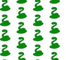 green snake seamless pattern. Graphic line serpent silhouette design combined vector