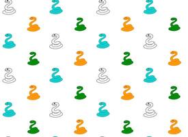 seamless pattern with colored snakes on transparent background as wrapping paper or fabric design. Endless wallpaper with hand drawn linear reptiles for 2025 Year of the Snake vector